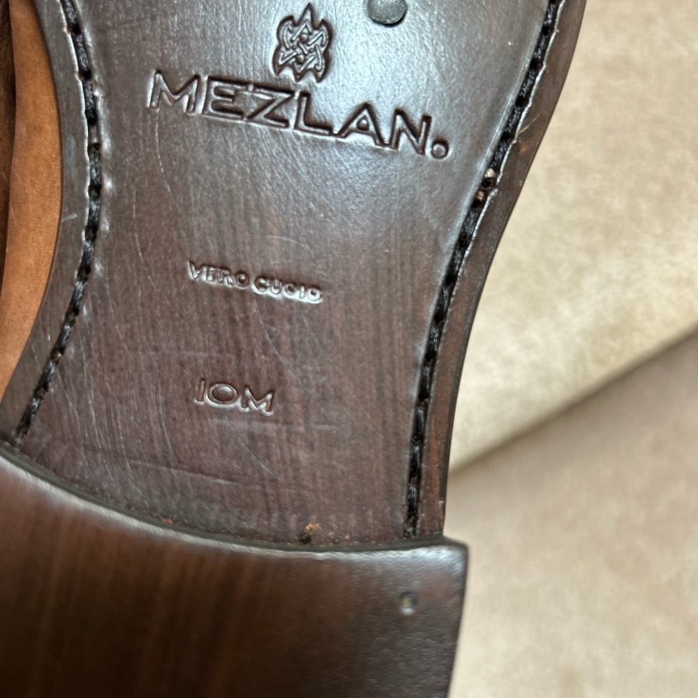 Men’s Mezlan Brown Leather Loafers with Intricate Weaving 🆕 - Picture 8 of 12